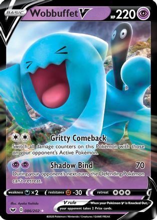 Wobbuffet V 086/202 - SWSH01 Sword & Shield Base Set Holofoil