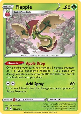Flapple 022/192 - SWSH02 Rebel Clash Reverse Holofoil