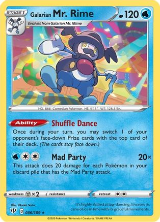 Galarian Mr. Rime 036/189 - SWSH03 Darkness Ablaze