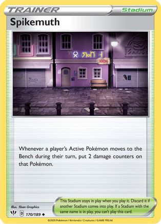 Spikemuth 170/189 - SWSH03 Darkness Ablaze Reverse Holofoil