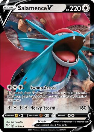 Salamence V 143/189 - SWSH03 Darkness Ablaze Holofoil