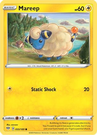 Mareep 055/189 - SWSH03 Darkness Ablaze Reverse Holofoil