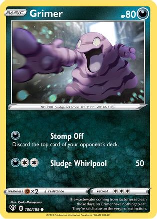 Grimer 100/189 - SWSH03 Darkness Ablaze Reverse Holofoil
