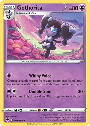 Gothorita 074/189 - SWSH03 Darkness Ablaze Reverse Holofoil