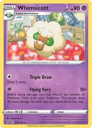 Whimsicott 076/185 - SWSH04 Vivid Voltage Reverse Holofoil