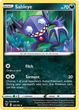 Sableye 105/185 - SWSH04 Vivid Voltage Reverse Holofoil