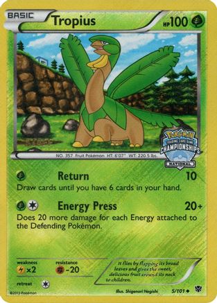 Tropius 005/101 - League & Championship Cards - Reverse Holofoil