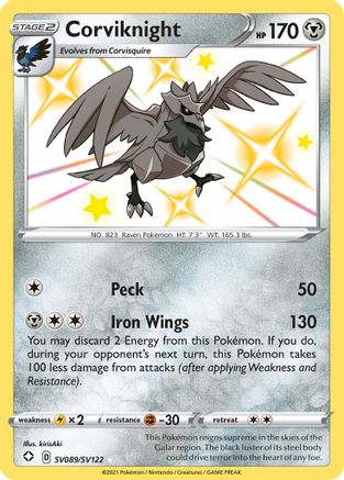 Corviknight SV089/SV122 - Shining Fates Shiny Vault Holofoil