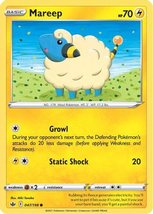 Mareep 047/198 - SWSH06 Chilling Reign Reverse Holofoil
