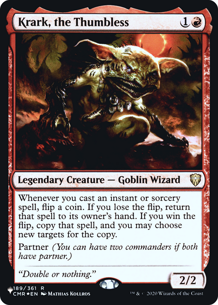 Krark, the Thumbless (LIST-CMR-189) - The List Foil