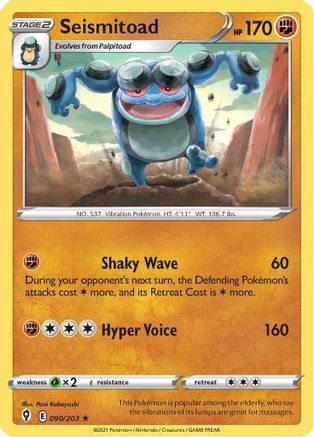 Seismitoad 090/203 - SWSH07 Evolving Skies Reverse Holofoil