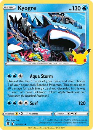Kyogre 003/025 - Celebrations Holofoil