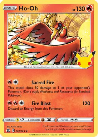 Ho-Oh 001/025 - Celebrations Holofoil