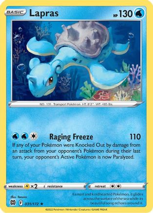 Lapras 031/172 - SWSH09 Brilliant Stars Reverse Holofoil