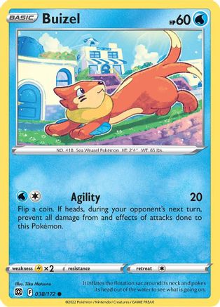 Buizel 038/172 - SWSH09 Brilliant Stars Reverse Holofoil