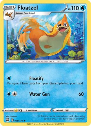 Floatzel 039/172 - SWSH09 Brilliant Stars Reverse Holofoil