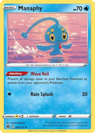 Manaphy 041/172 - SWSH09 Brilliant Stars Reverse Holofoil