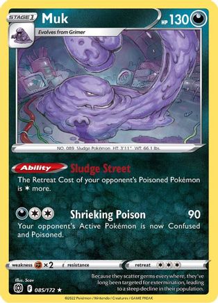 Muk 085/172 - SWSH09 Brilliant Stars Reverse Holofoil