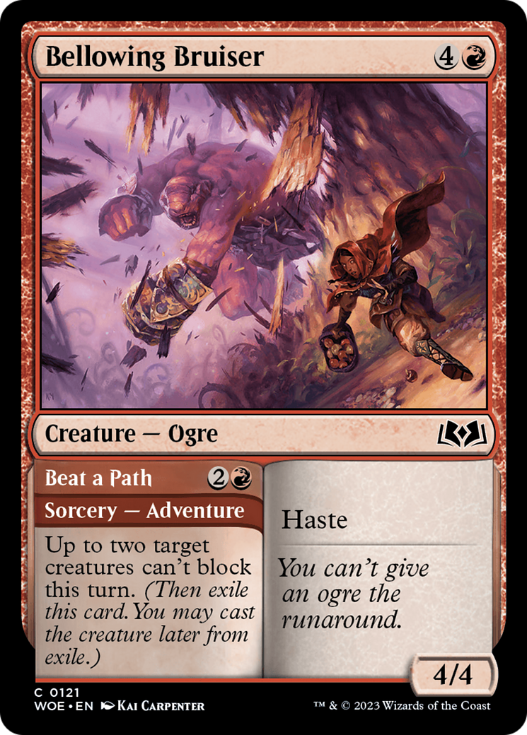 Bellowing Bruiser // Beat a Path (WOE-121) - Wilds of Eldraine Foil