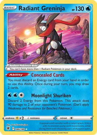 Radiant Greninja 046/189 - SWSH10 Astral Radiance Holofoil