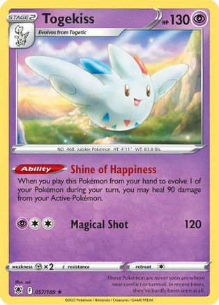 Togekiss 057/189 - SWSH10 Astral Radiance Reverse Holofoil