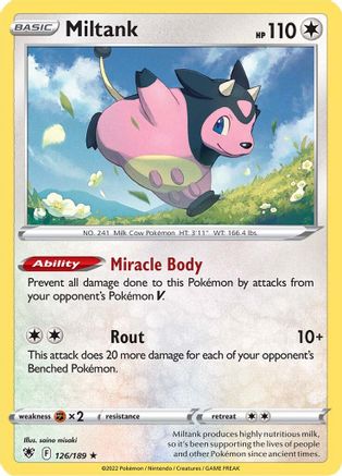 Miltank 126/189 - SWSH10 Astral Radiance Reverse Holofoil