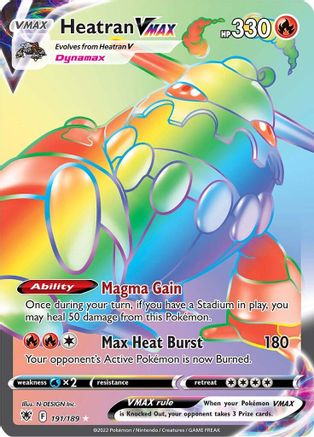 Heatran VMAX (Secret) 191/189 - SWSH10 Astral Radiance Holofoil