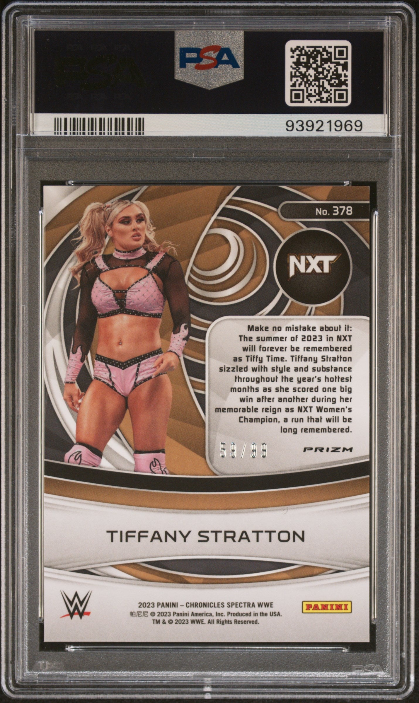 Tiffany Stratton 2023 Panini Chronicles Wwe #378 Blue PSA 10