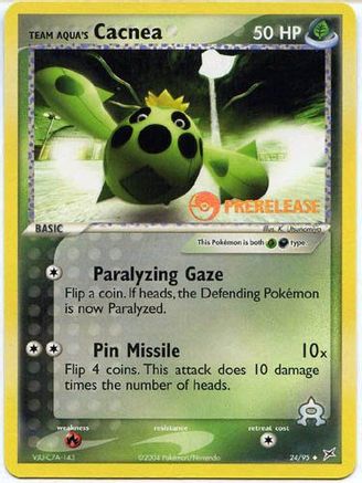 Team Aqua's Cacnea (Prerelease) 024/95 - Miscellaneous Cards & Products Holofoil