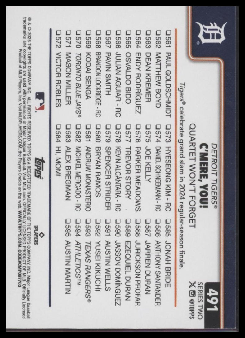 C'mere, you! Quartet Won’t Forget 2025 Topps #491