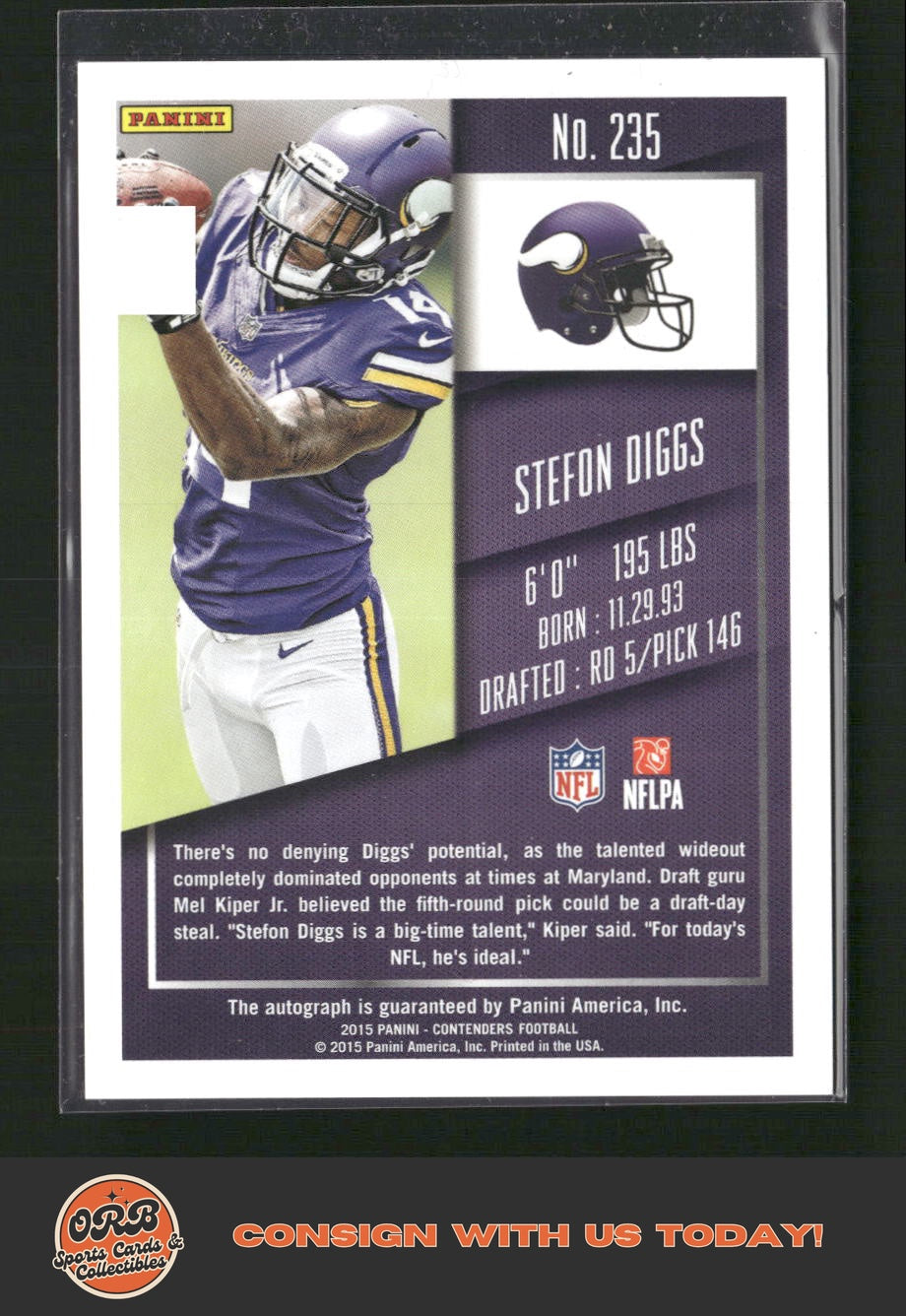 Stefon Diggs 2015 Panini Contenders #235a Catching pass