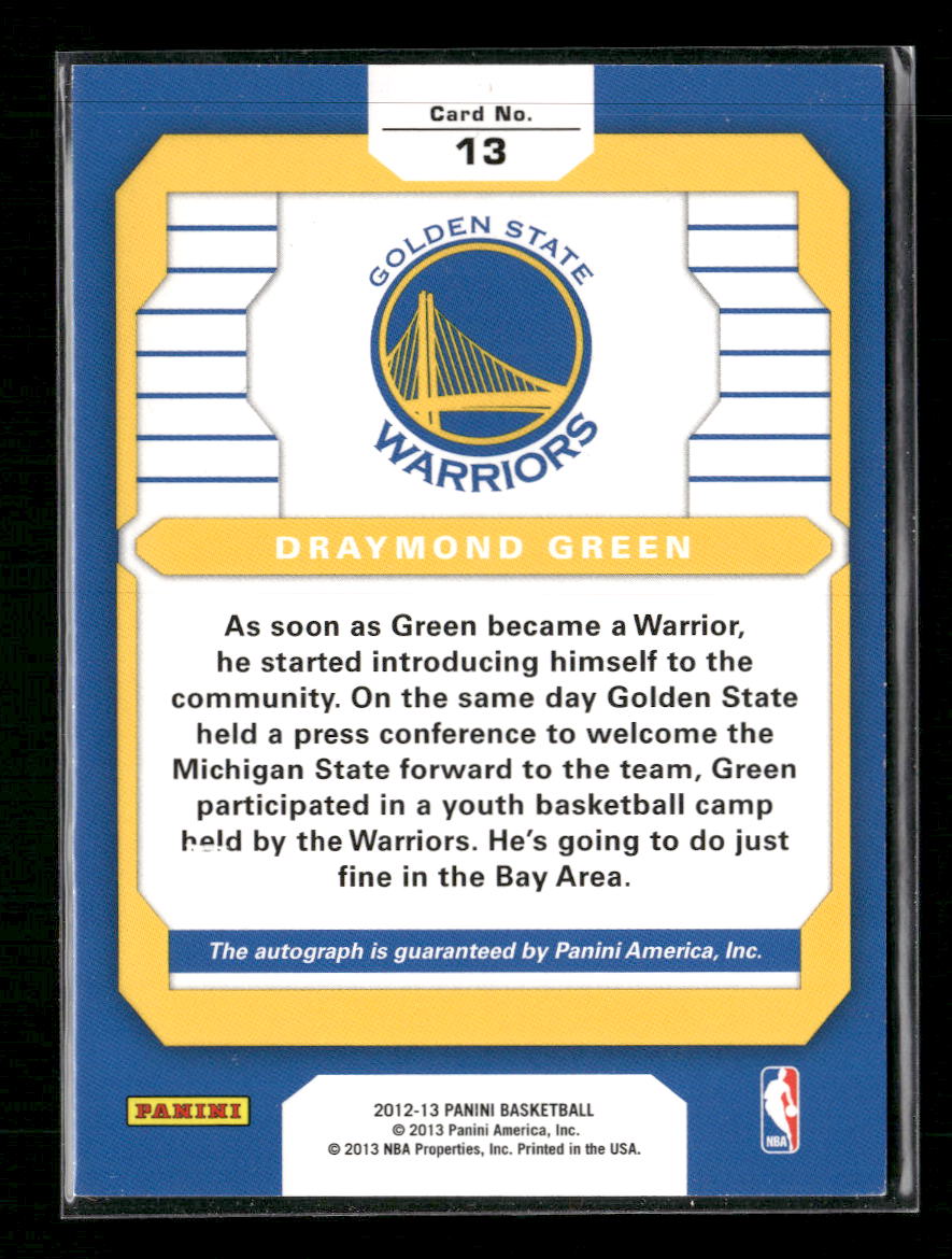 Draymond Green 2012-13 Panini #13 Authentic Signatures