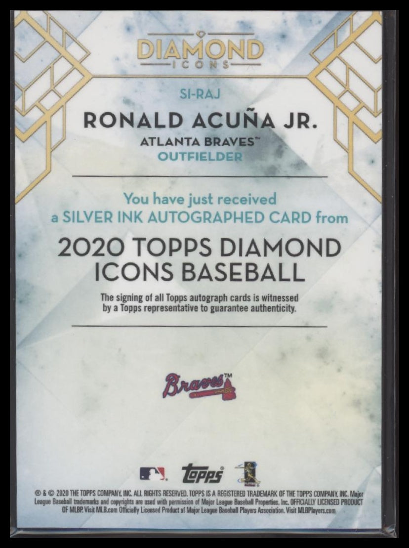 Ronald Acuña Jr. 2020 Topps Diamond Icons #SI-RAJ Silver Ink Autographs #/25