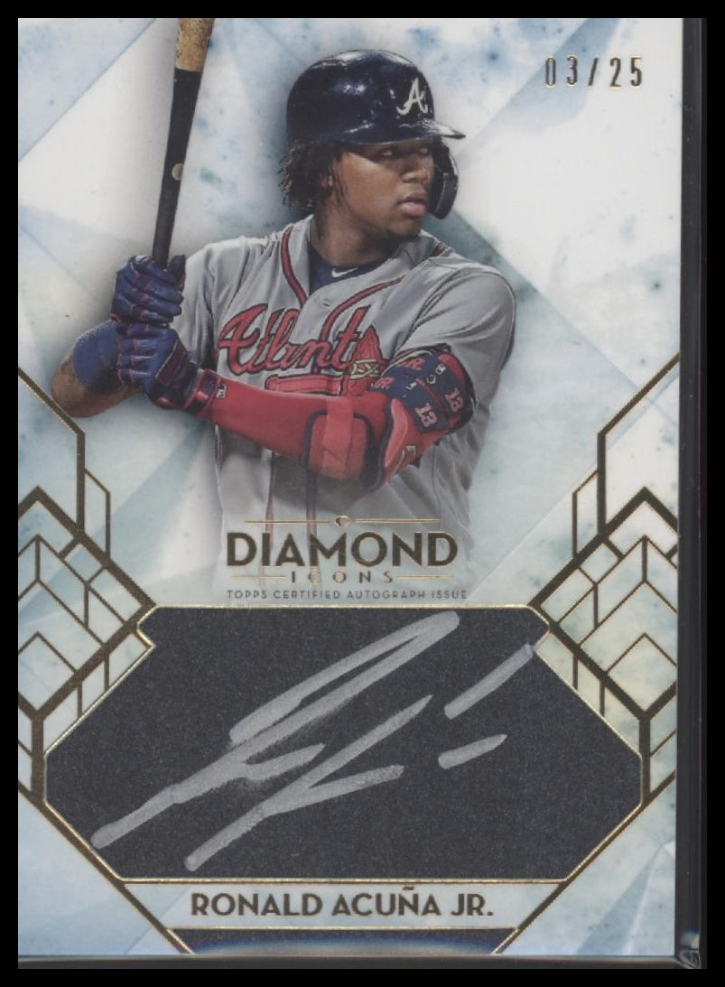 Ronald Acuña Jr. 2020 Topps Diamond Icons #SI-RAJ Silver Ink Autographs #/25