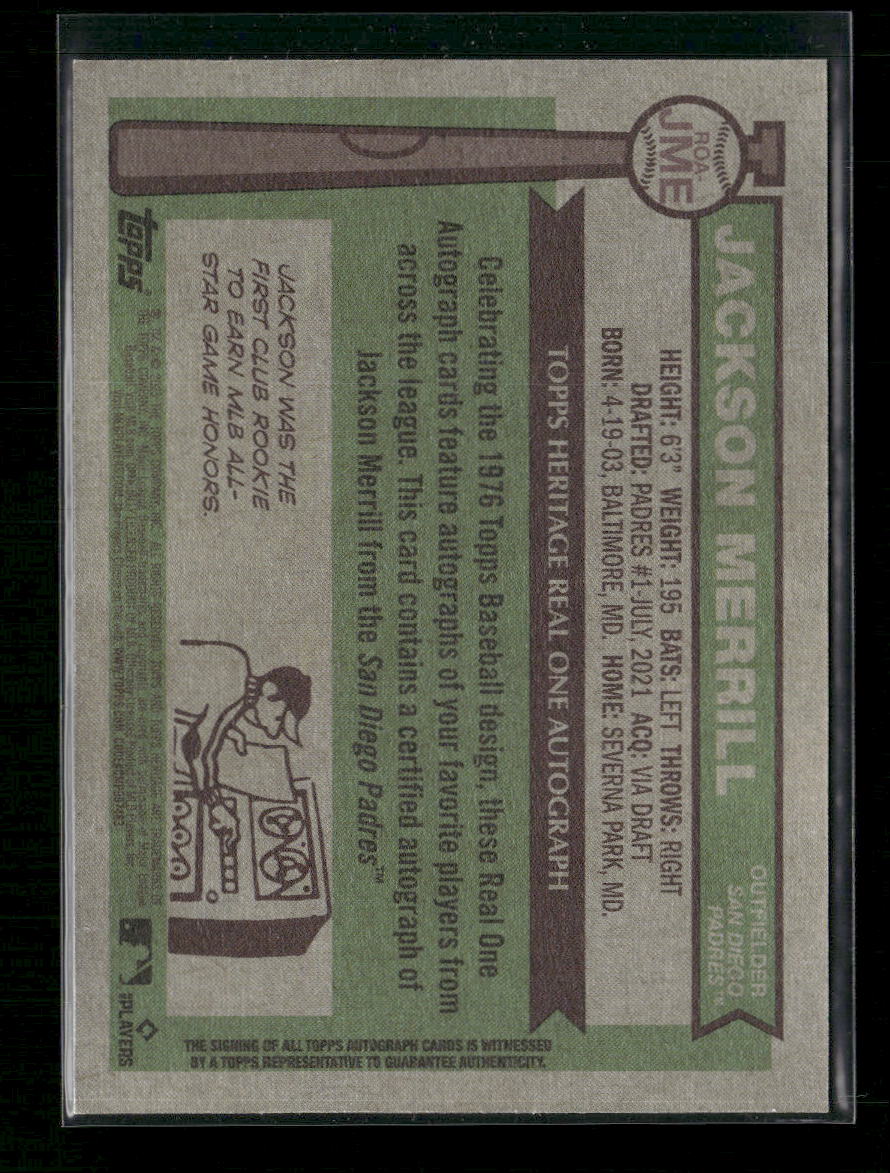 Jackson Merrill 2025 Topps Heritage #ROA-JME Real One Autographs