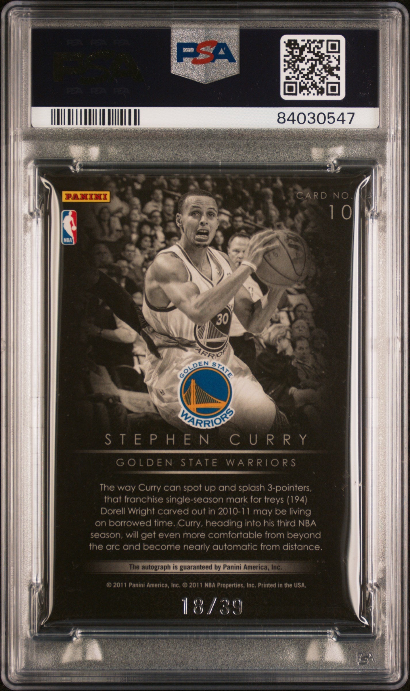 Stephen Curry 2010 Panini Elite Black Box Black And Blue Signature #10