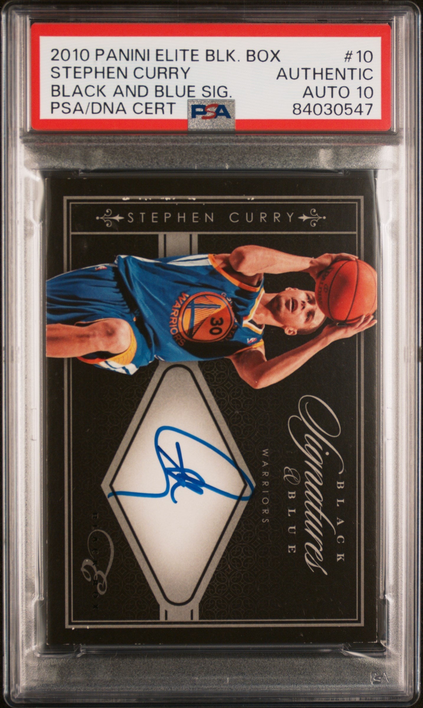Stephen Curry 2010 Panini Elite Black Box Black And Blue Signature #10