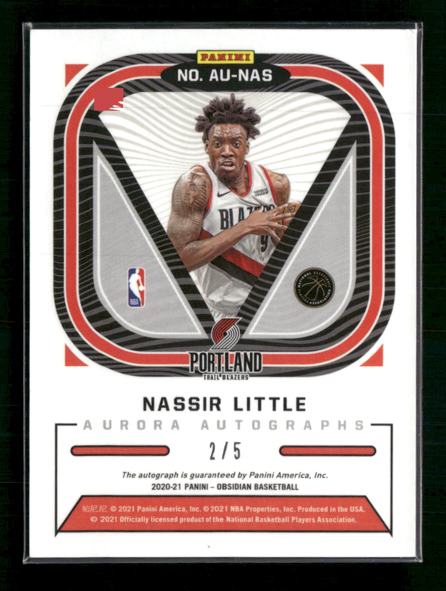 Nassir Little 2020-21 Panini Obsidian #AU-NAS Aurora Autographs #/5