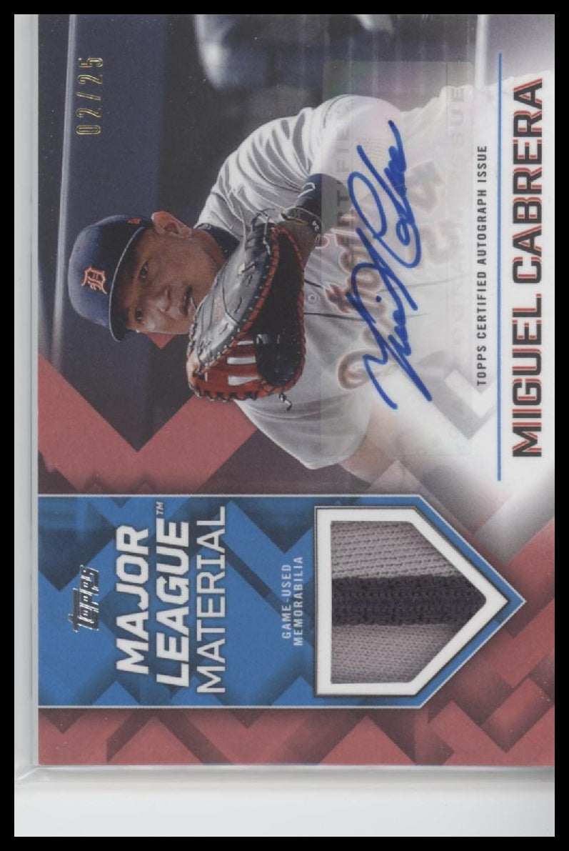 Miguel Cabrera Detroit Tigers 2023 Topps Major League Material Autograph