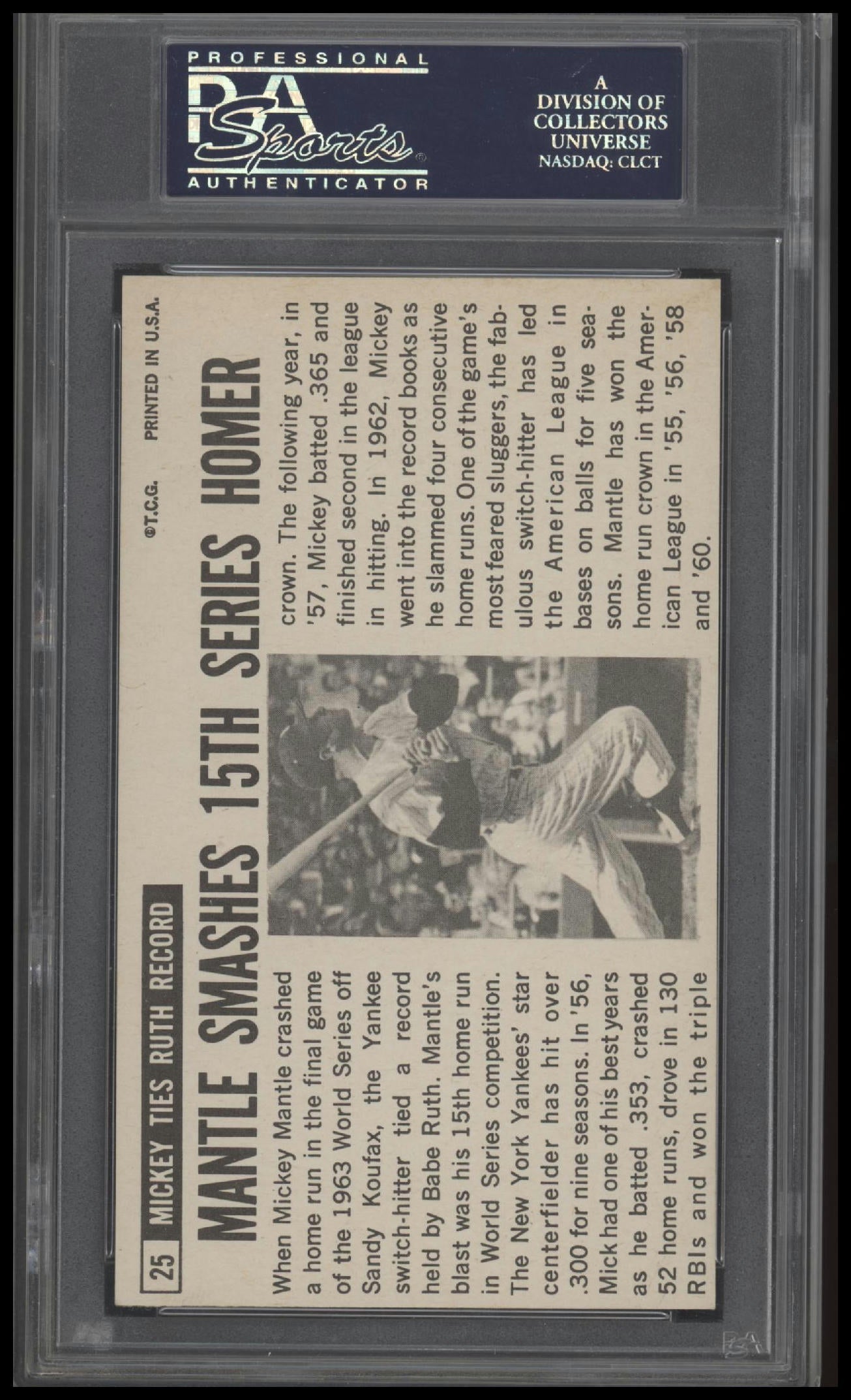 Mickey Mantle 1964 Topps Giants #25 PSA 7
