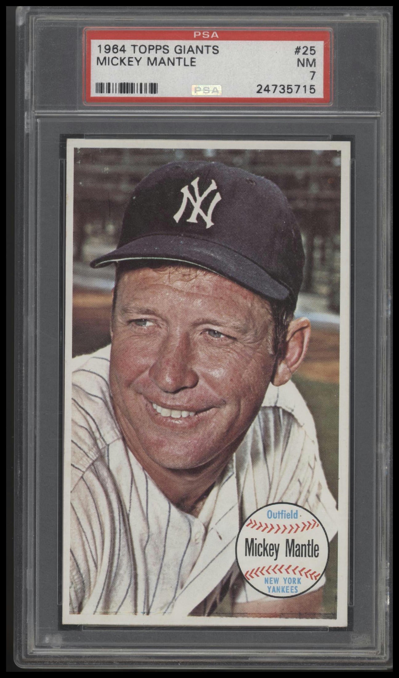 Mickey Mantle 1964 Topps Giants #25 PSA 7