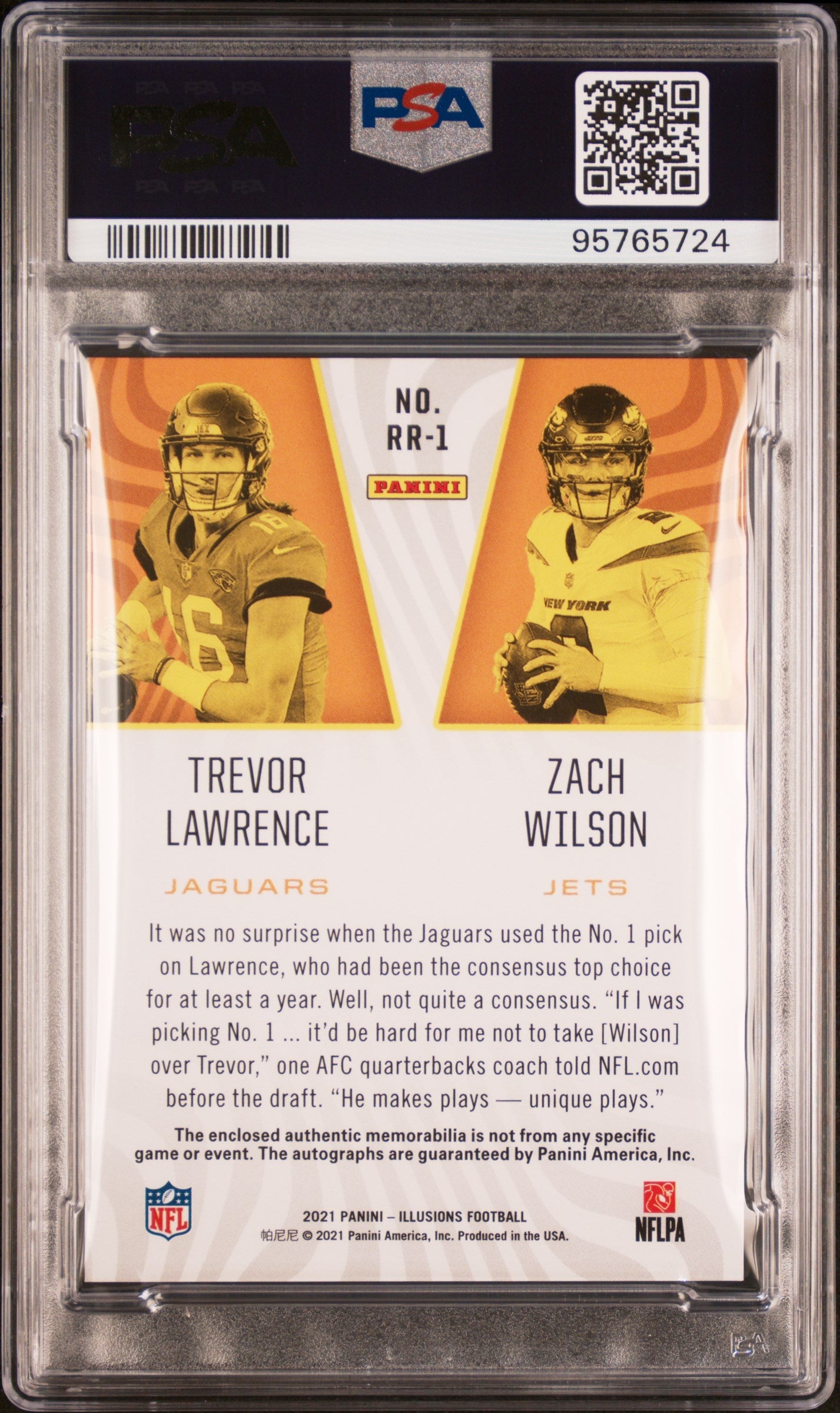 Z Wilson / T Lawrence 2021 Panini Illusions #RR-1 Rk.Rflctns.Dl.Auto-Red PSA 9