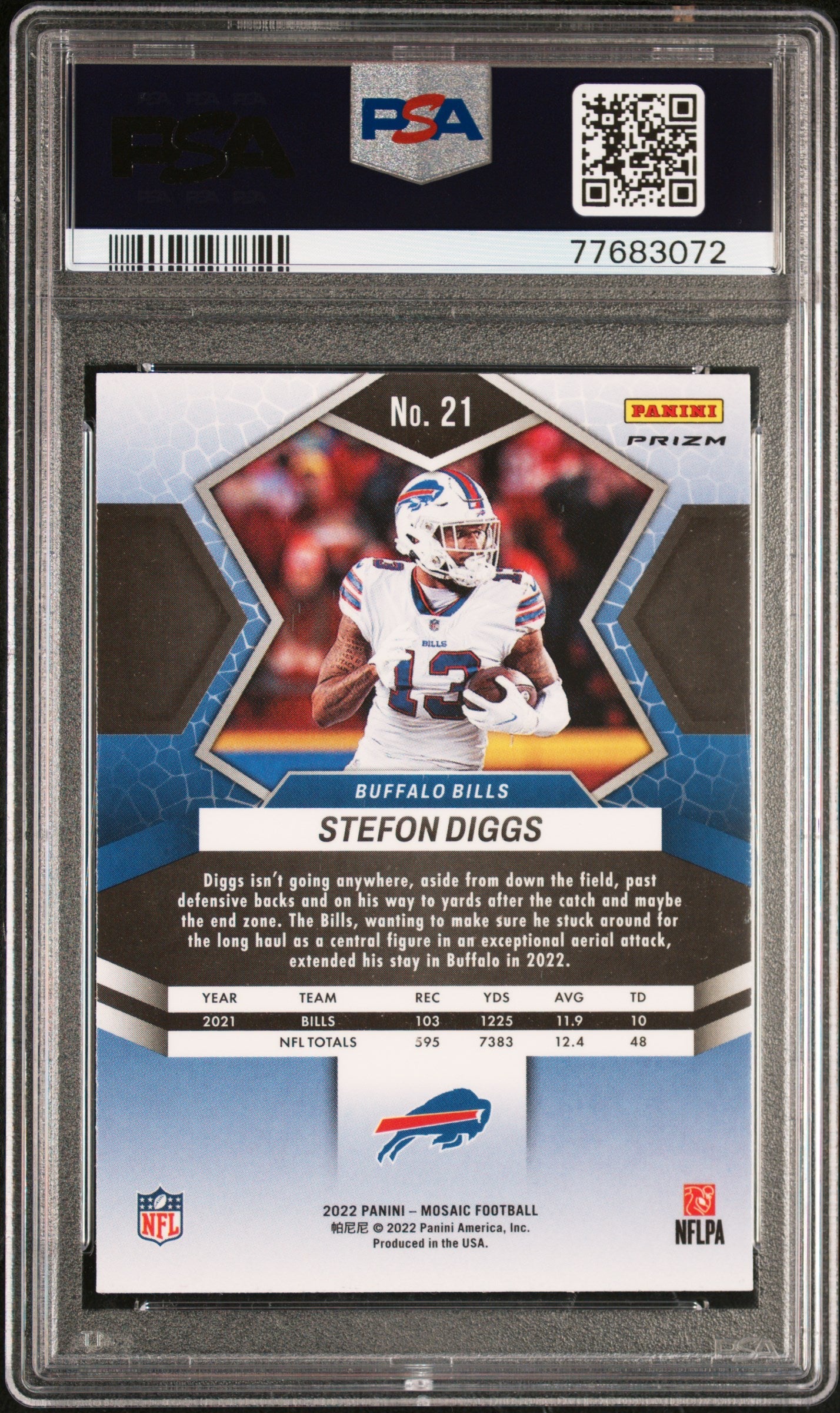 Stefon Diggs 2022 Panini Mosaic #21 Honeycomb PSA 10