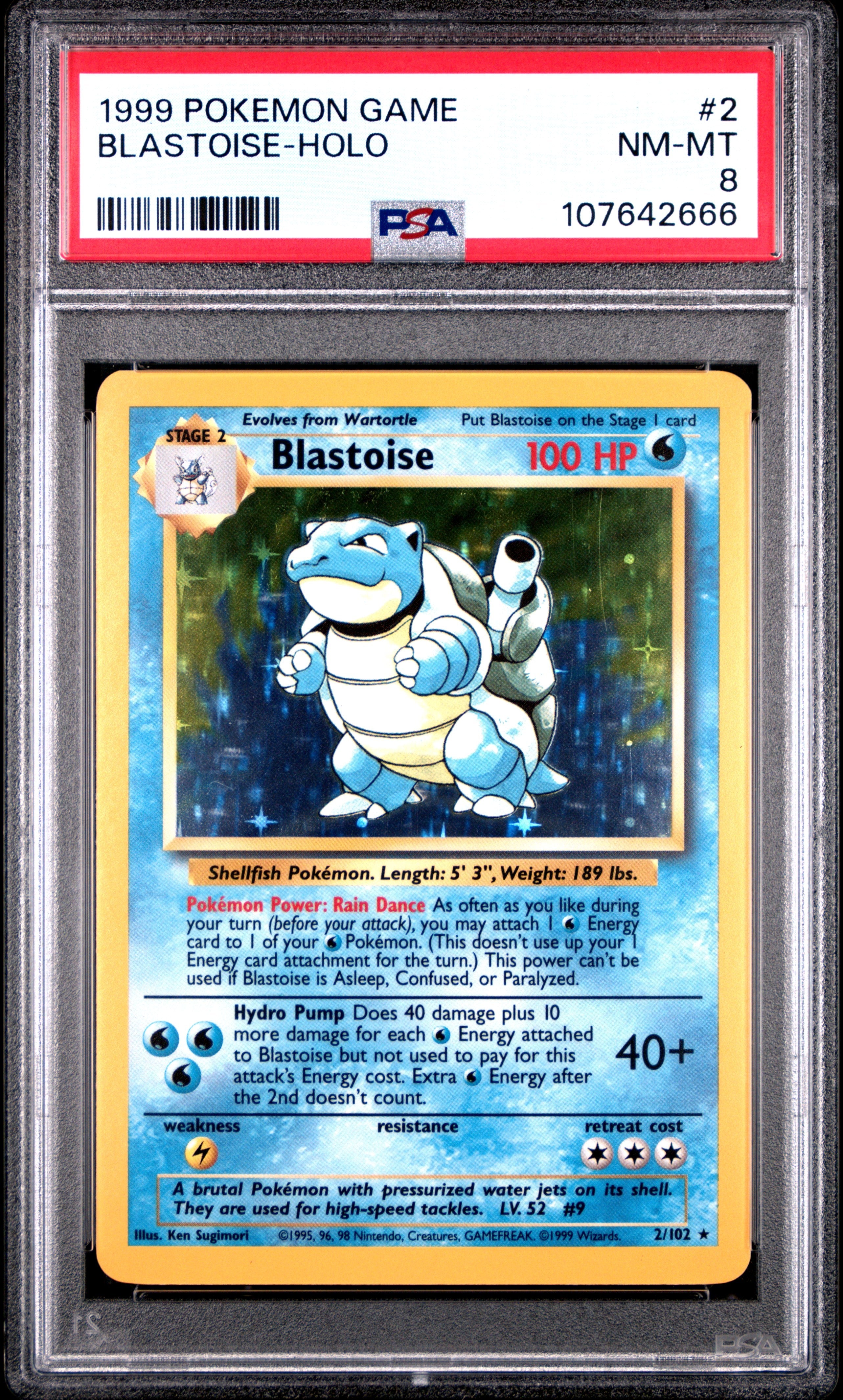 Blastoise - Holo 1999 Pokemon Game #2 PSA 8