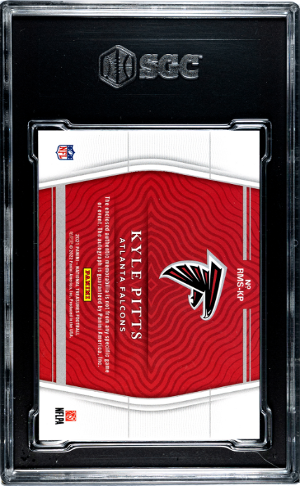 Kyle Pitts 2021 Panini National Treasures #RMS-KP Rookie Mat. Sigs. SGC 8.5