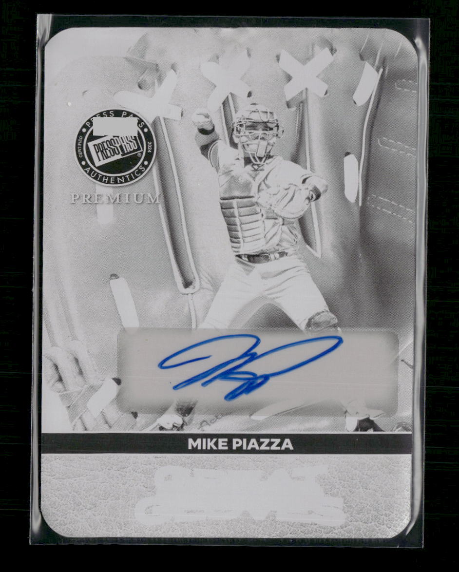 Mike Piazza 2024 Press Pass #GG-MP1 Great Gloves Printing Plates Black #/1 (AU)