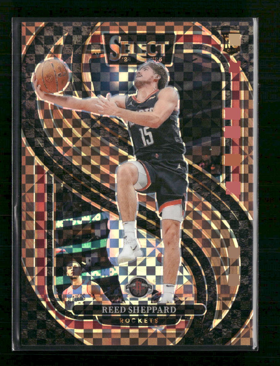 Reed Sheppard 2024-25 Panini Select #181 Bronze Checker Prizm #/49