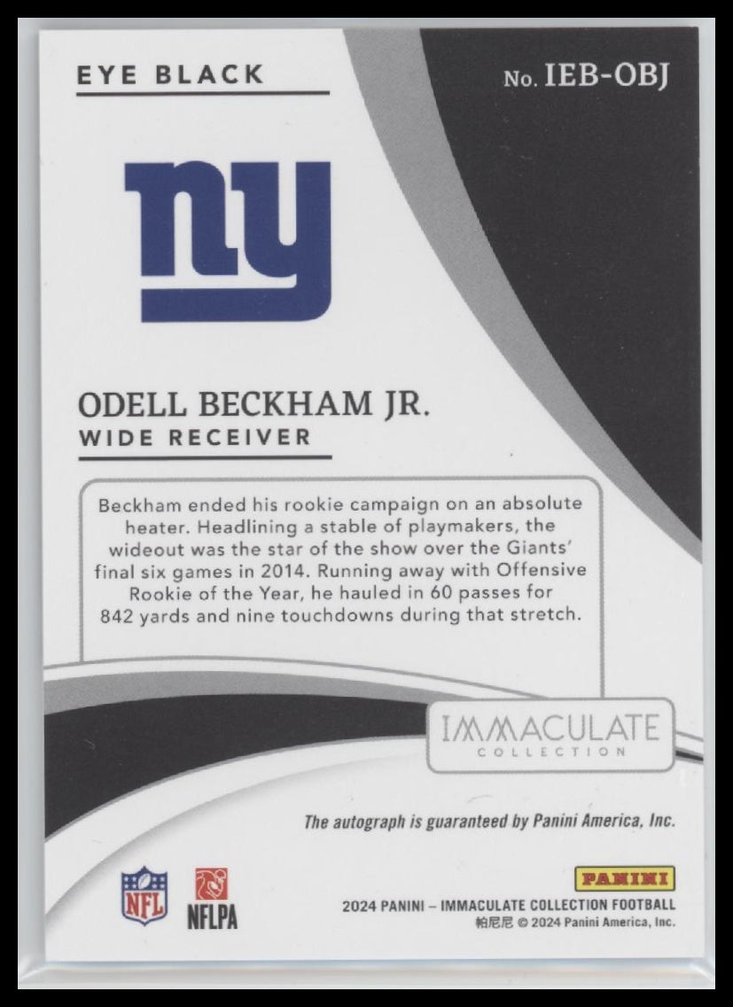 2024 Panini Immaculate Collection Odell Beckham Jr. #IEB-OBJ Auto Eye Black #/49