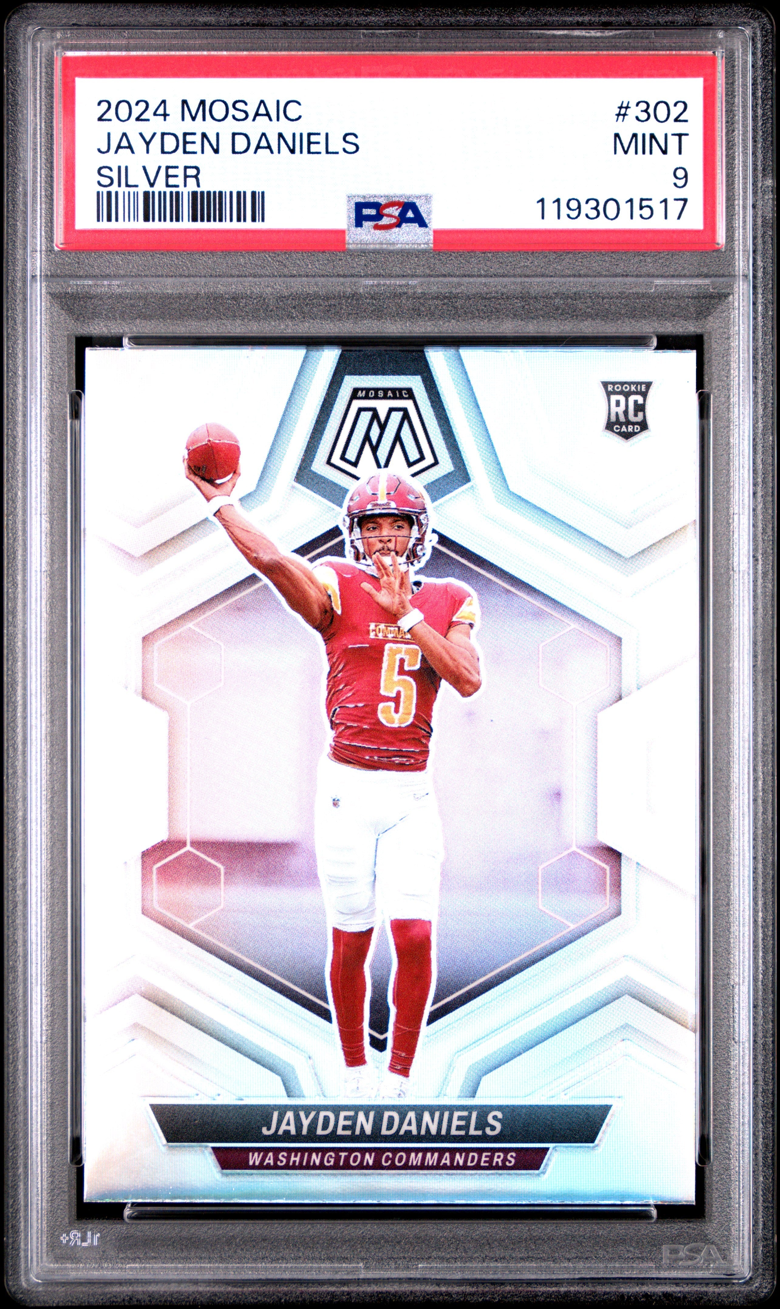 Jayden Daniels 2024 Panini Mosaic #302 Silver PSA 9