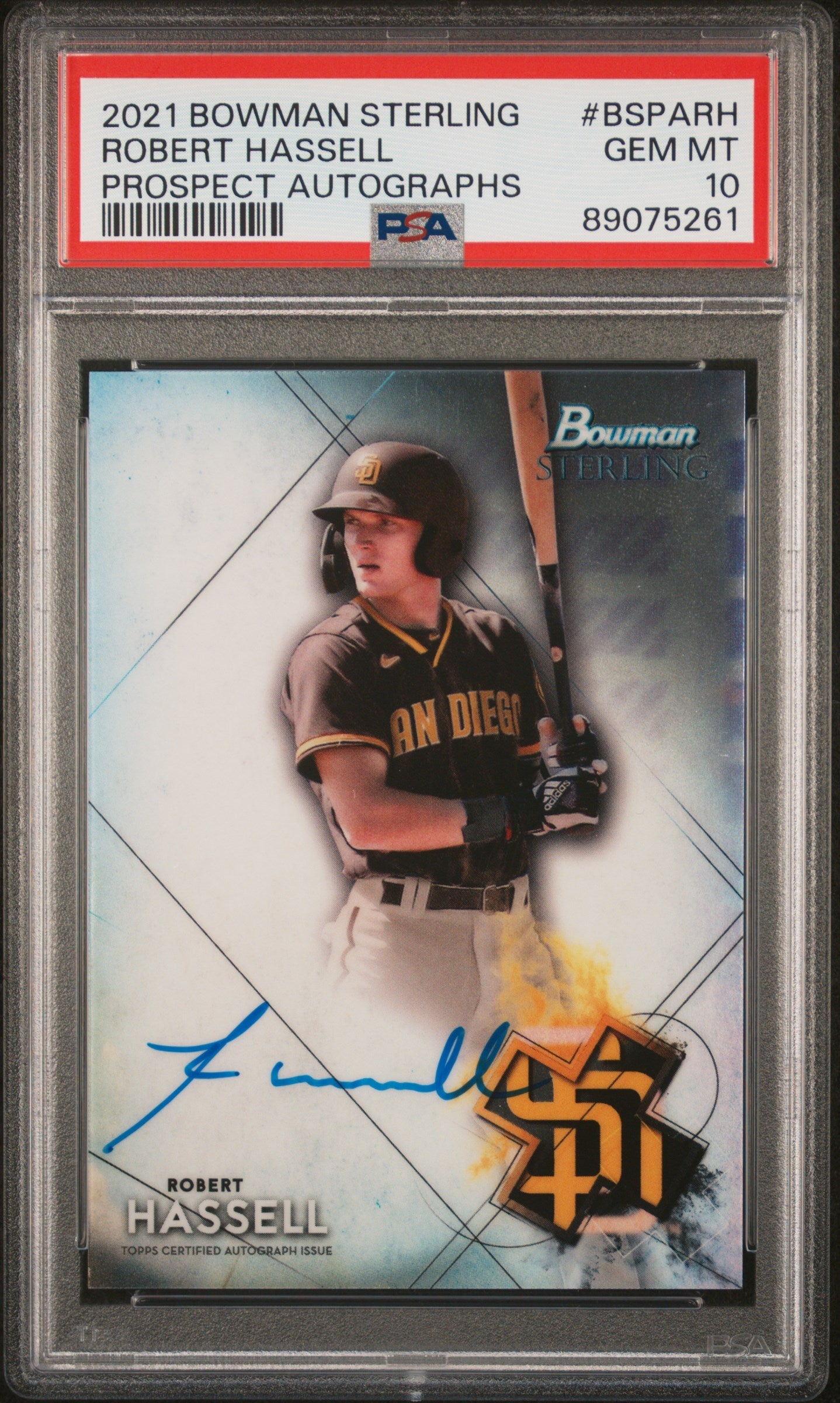 Robert Hassell 2021 Bowman Sterling Prospect Autographs #BSPARH PSA 10